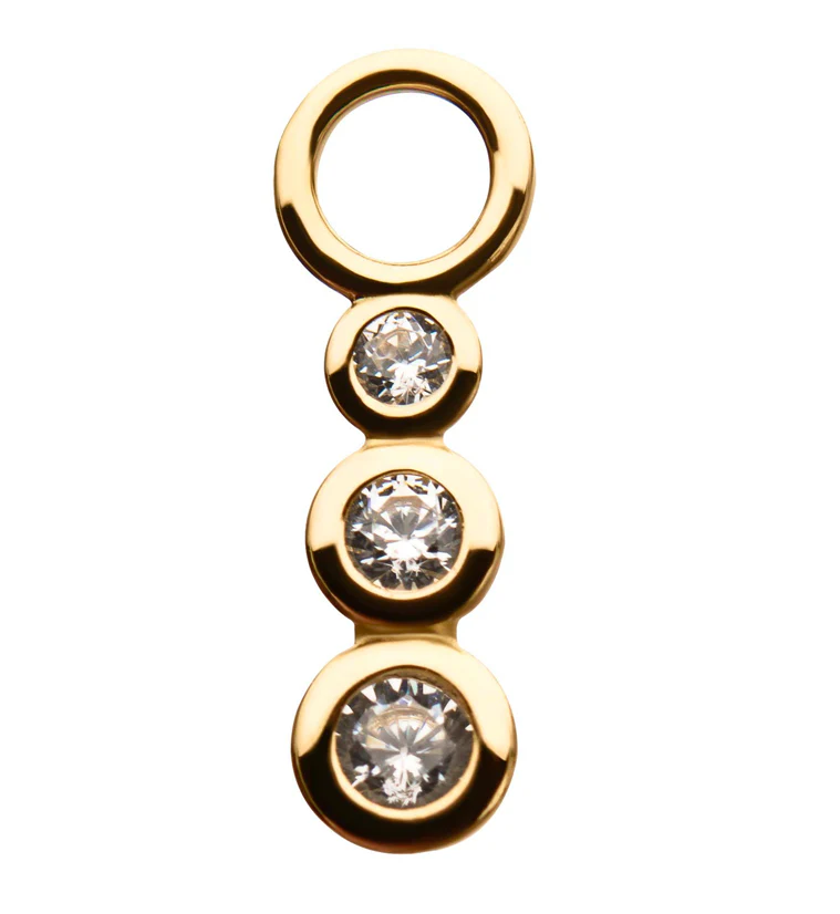 14kt Gold Descend CZ Charm - Mrs Treak