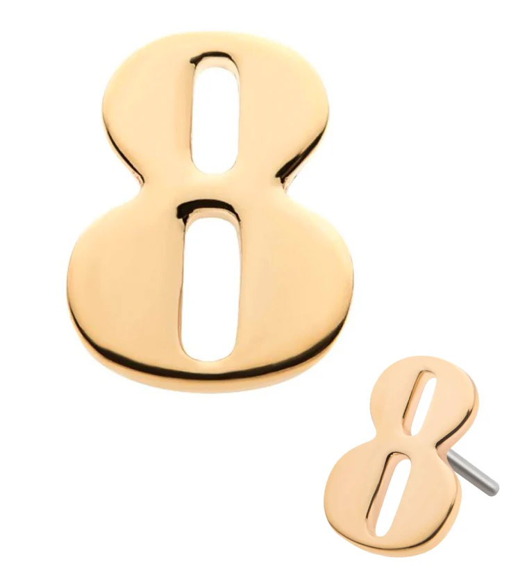 14kt Gold Number 8 Threadless Top - Mrs Treak