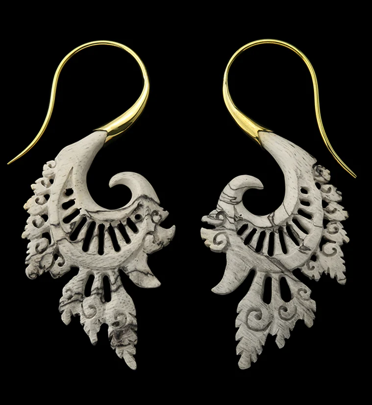 18G Alary Brass Tamarind Wood Hangers / Earrings - Mrs Treak