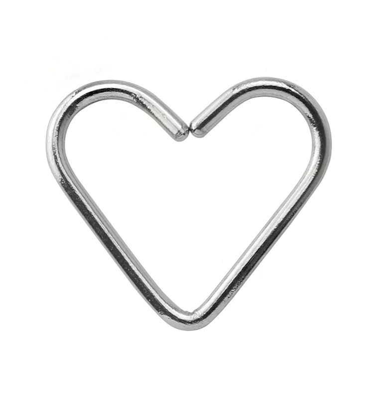 Heart Seamless Titanium Hoop Ring - Mrs Treak
