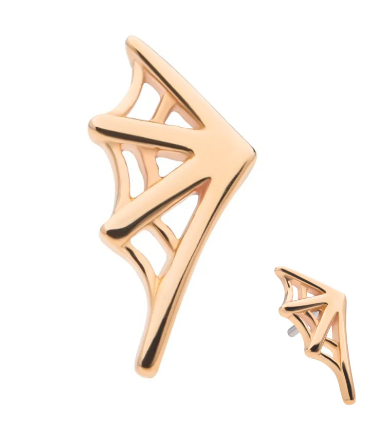 14kt Gold Spiderweb Left Ear Threadless Top - Mrs Treak