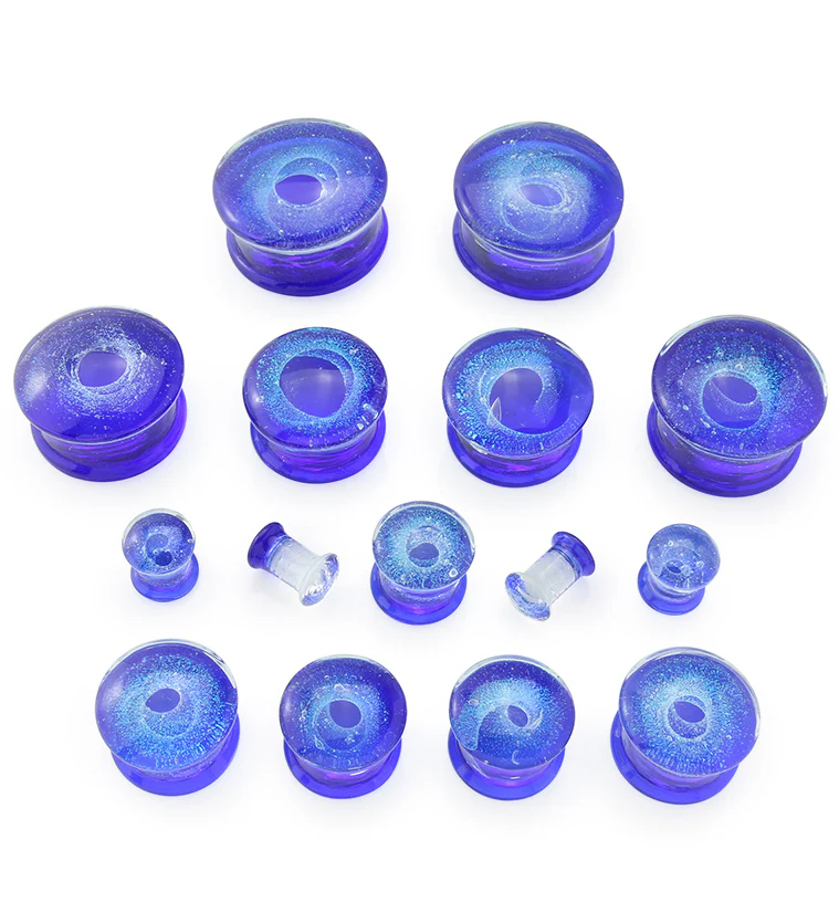 Deep Blue Interstellar Glass Double Flare Plugs - Mrs Treak