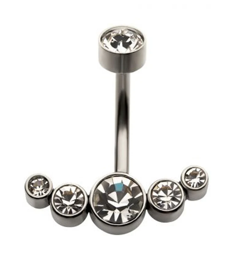 Clear Cluster CZ Belly Ring - Mrs Treak