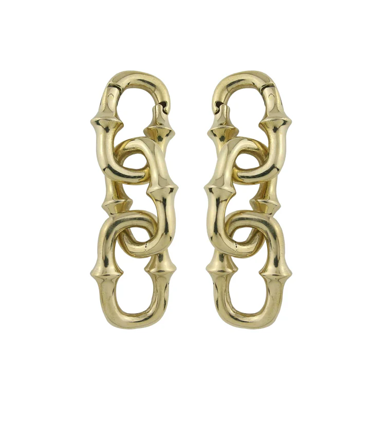 Mini OG Chain Triple Link Brass Ear Weights - Mrs Treak