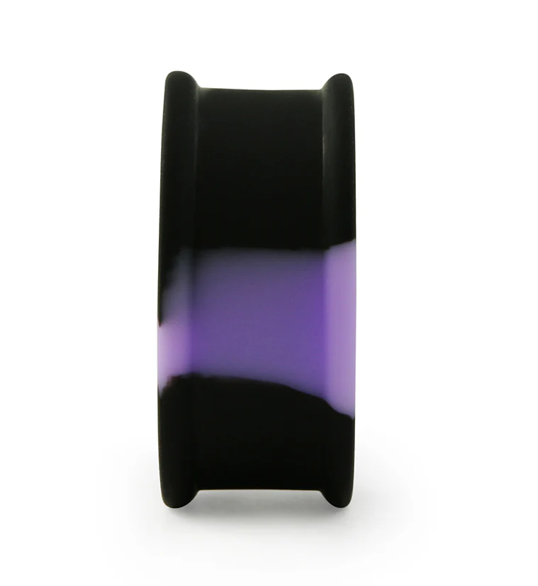 Lavender And Black Double Flare Silicone Plugs - Mrs Treak