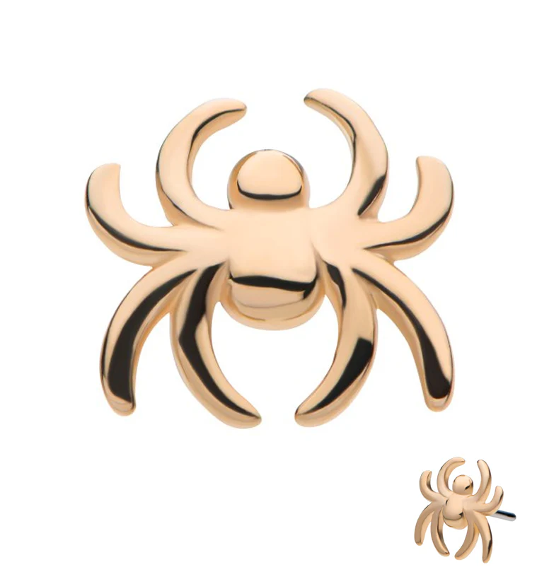 14kt Gold Spider Threadless Top - Mrs Treak