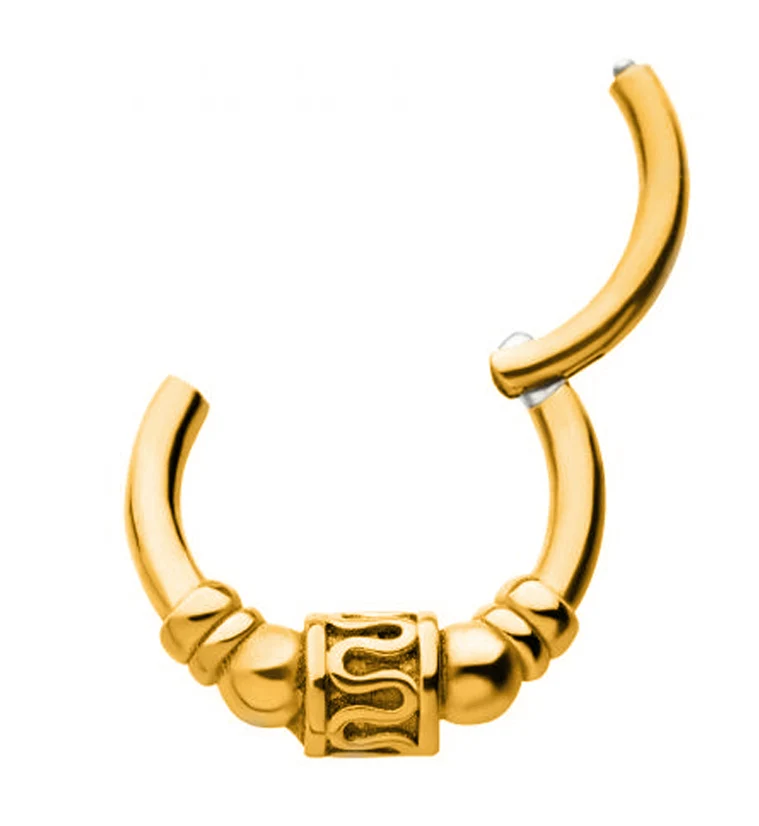 Gold PVD Spoil Hinged Segment Ring - Mrs Treak