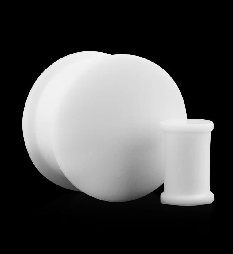 Double Flare White Silicone Plugs (CLOSE OUT) - Mrs Treak