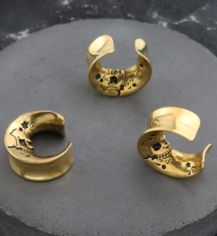 Gold PVD Skeleton Crescent Stainless Steel Saddles - Mrs Treak