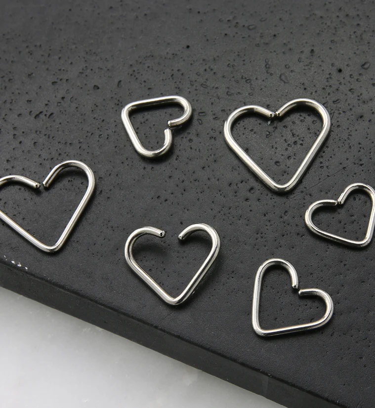 Heart Seamless Titanium Hoop Ring - Mrs Treak