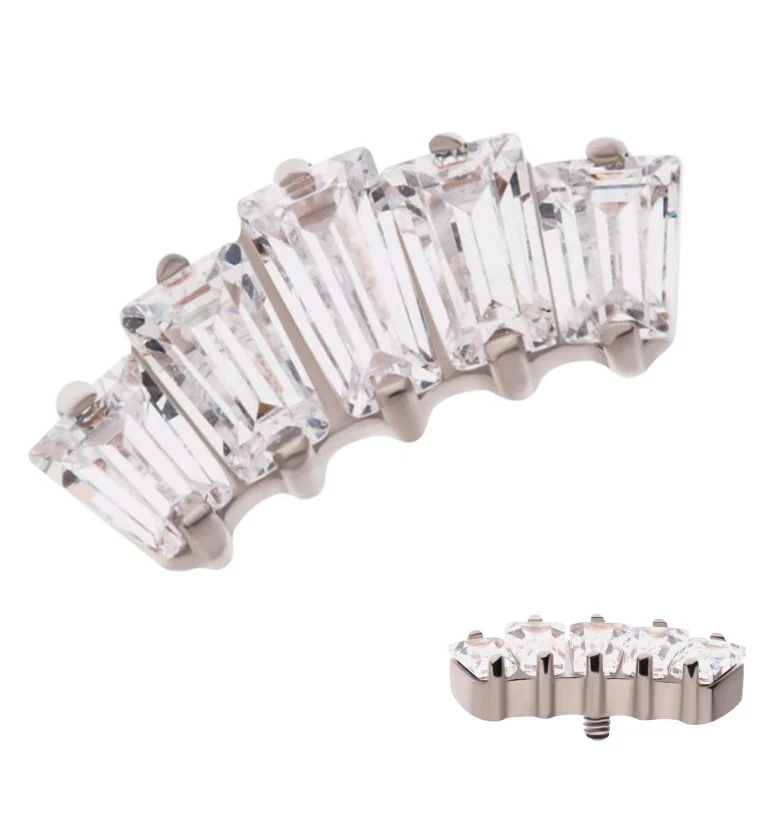 Quinary CZ Internally Threaded Titanium Top - Mrs Treak