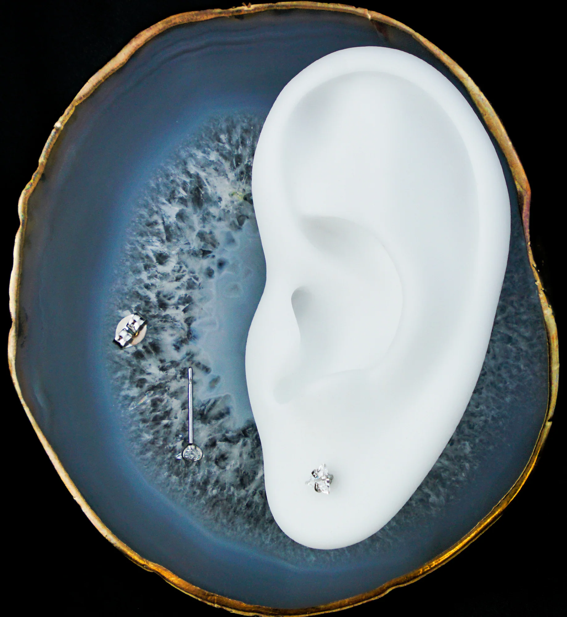 Prong Triangle Clear CZ Stainless Steel Stud Earrings - Mrs Treak