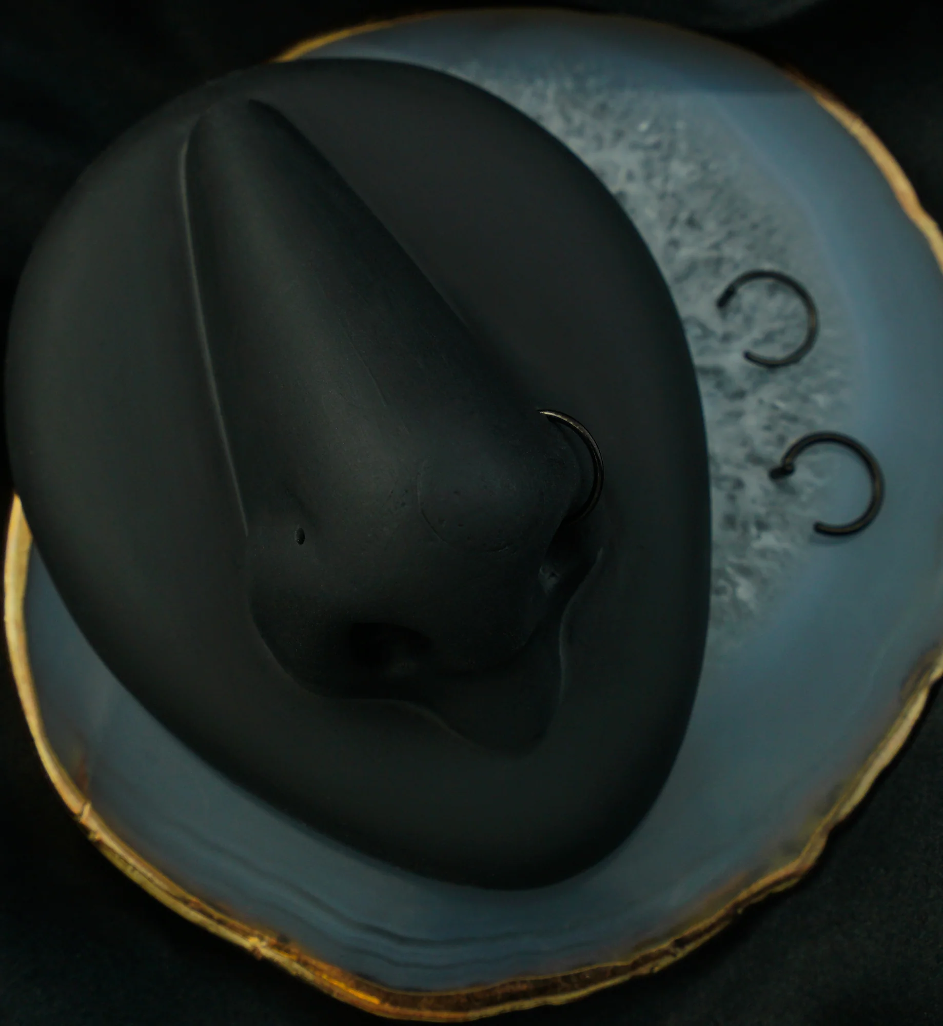 Black PVD Bar Titanium Nose Hoop Ring - Mrs Treak