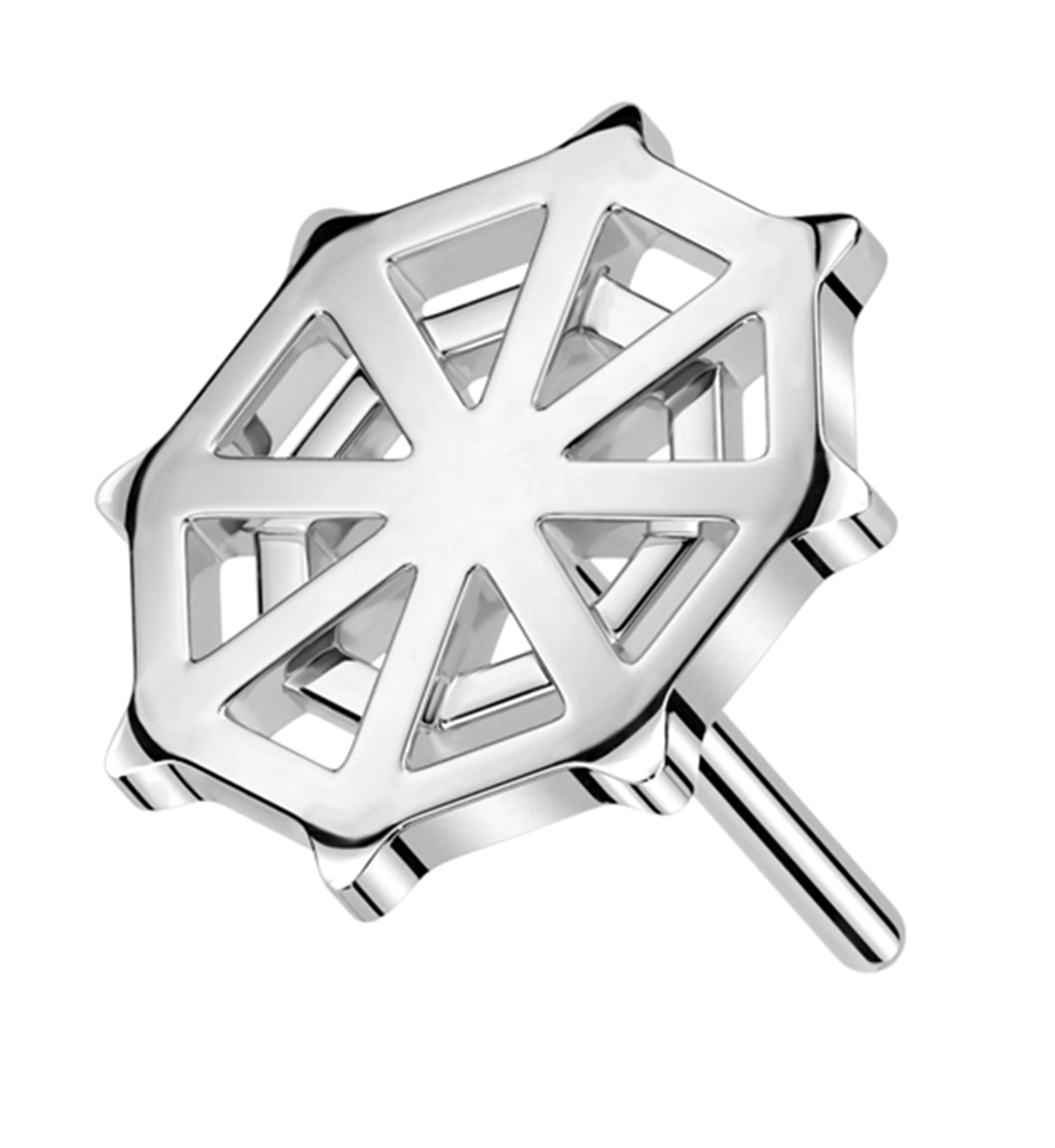 14kt White Cobweb Threadless Top - Mrs Treak