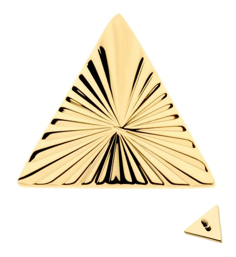 24kt Gold PVD Score Triangle Internally Threaded Top - Mrs Treak