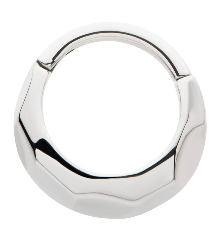 Faceted Stainless Steel Hinged Segment Ring - Mrs Treak