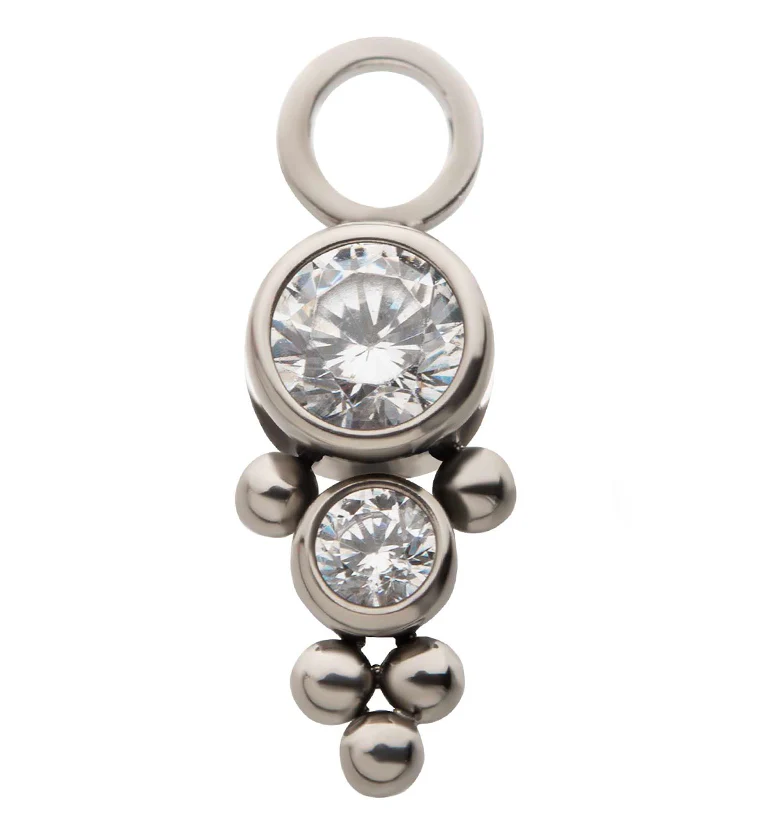 Icicle Clear CZ Titanium Charm - Mrs Treak