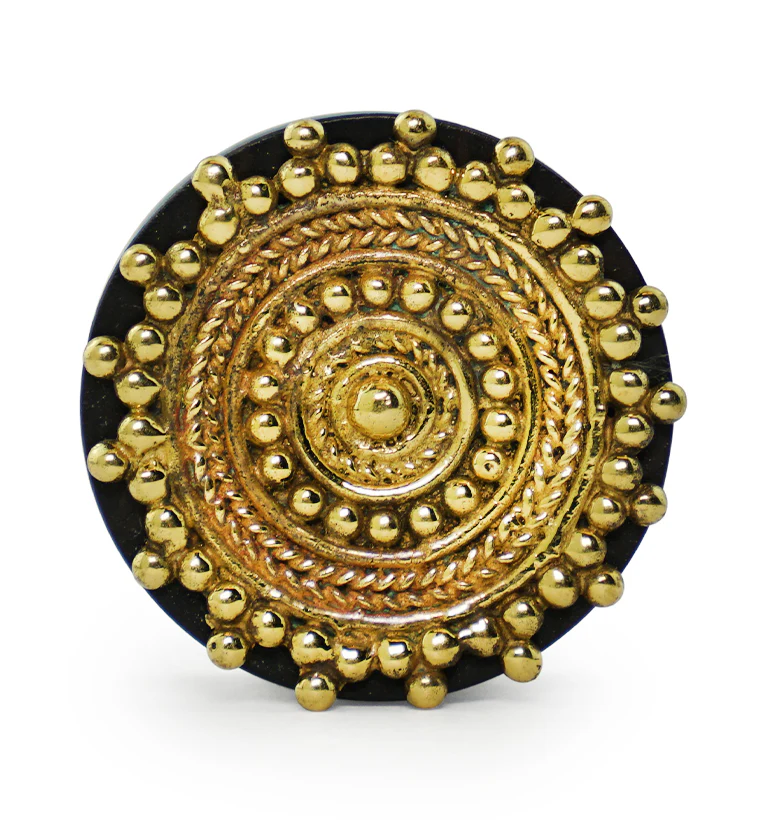 Golden Bali Distilled Brass Areng Wood Plugs - Mrs Treak