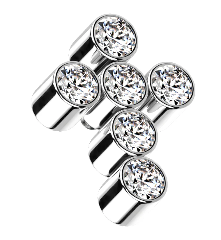 Cross CZ Titanium Internally Threaded Top - Mrs Treak