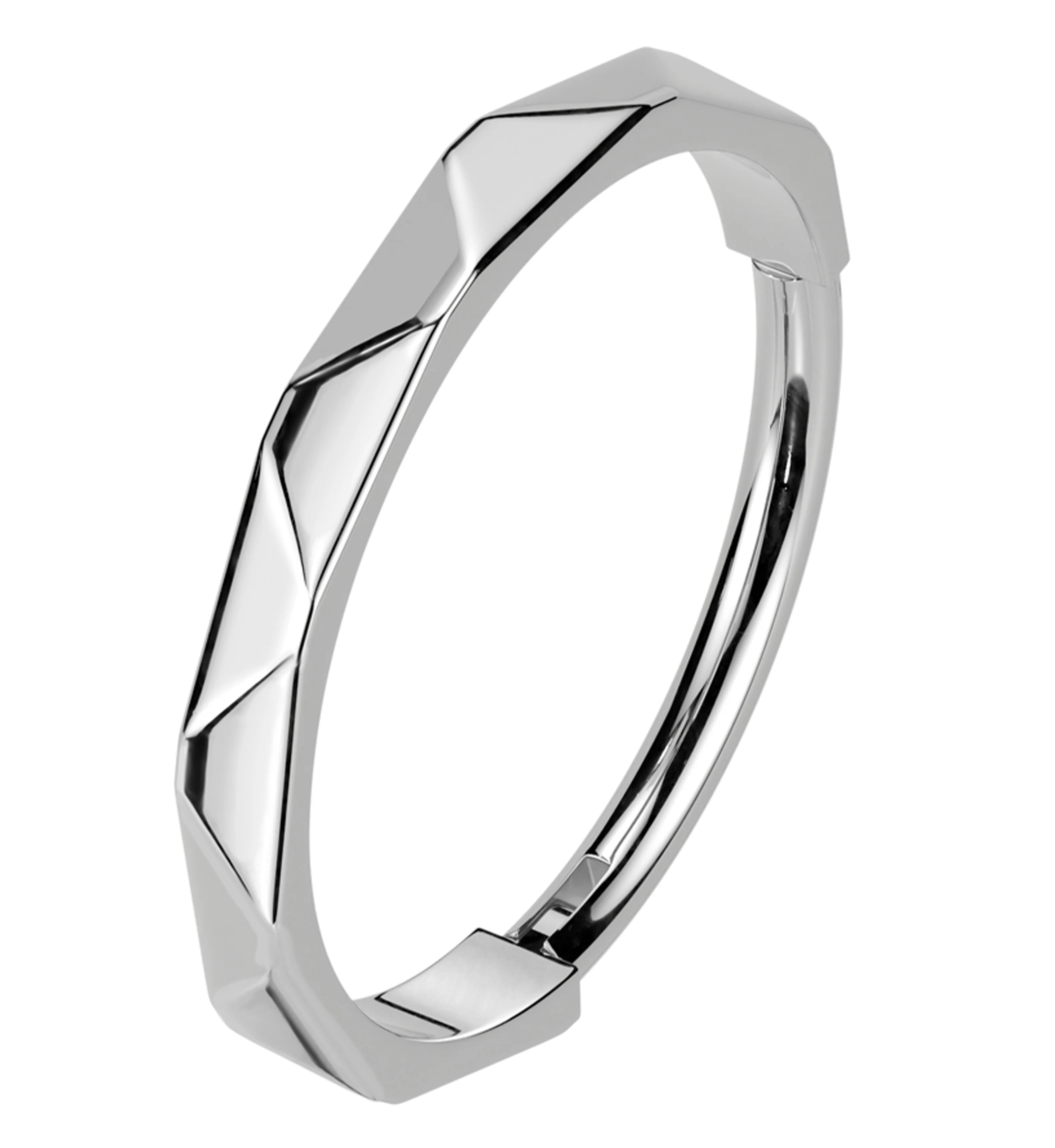 Thin Faceted Titanium Hinged Segment Ring - Mrs Treak