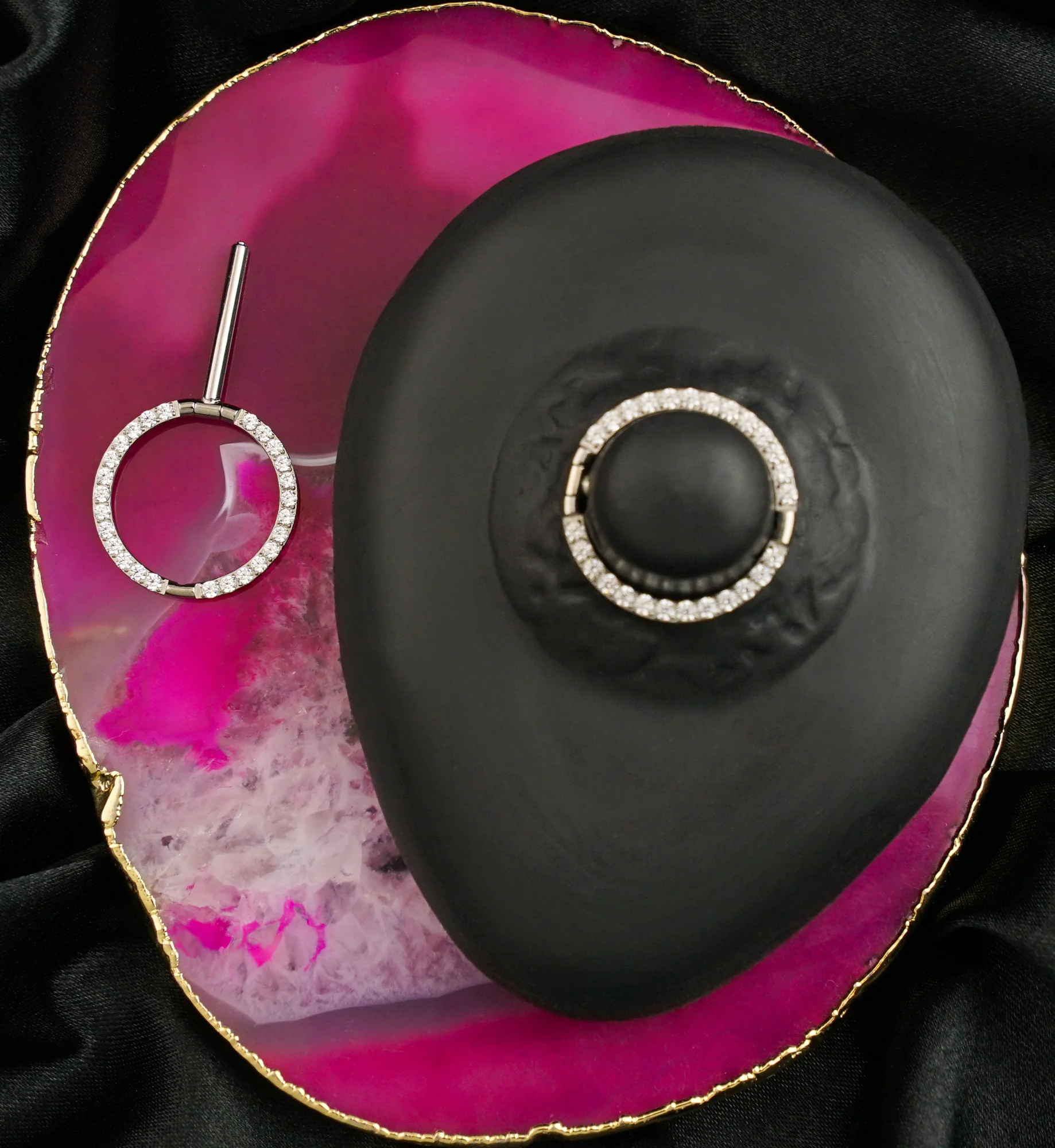 Circlet Clear CZ Titanium Nipple Clicker Ring - Mrs Treak