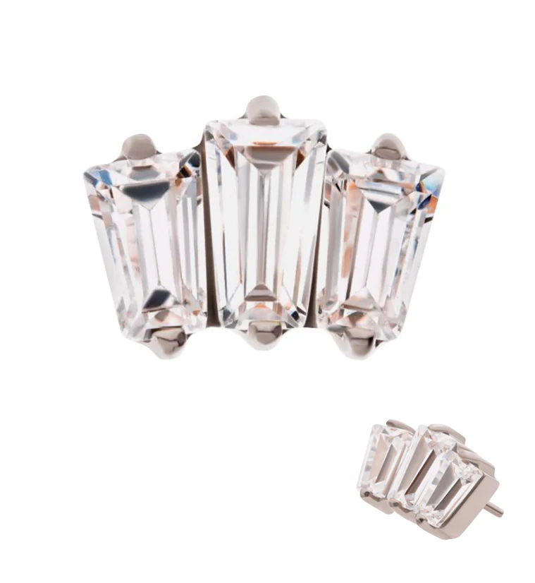 Trinal CZ Threadless Titanium Top - Mrs Treak