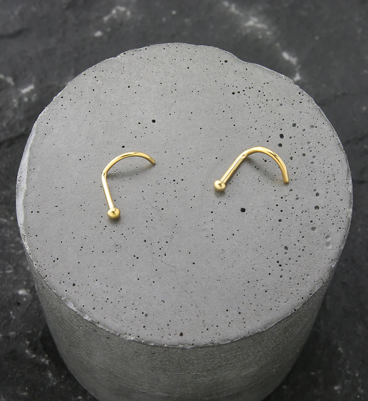 Gold PVD Dome Titanium Nose Screw - Mrs Treak