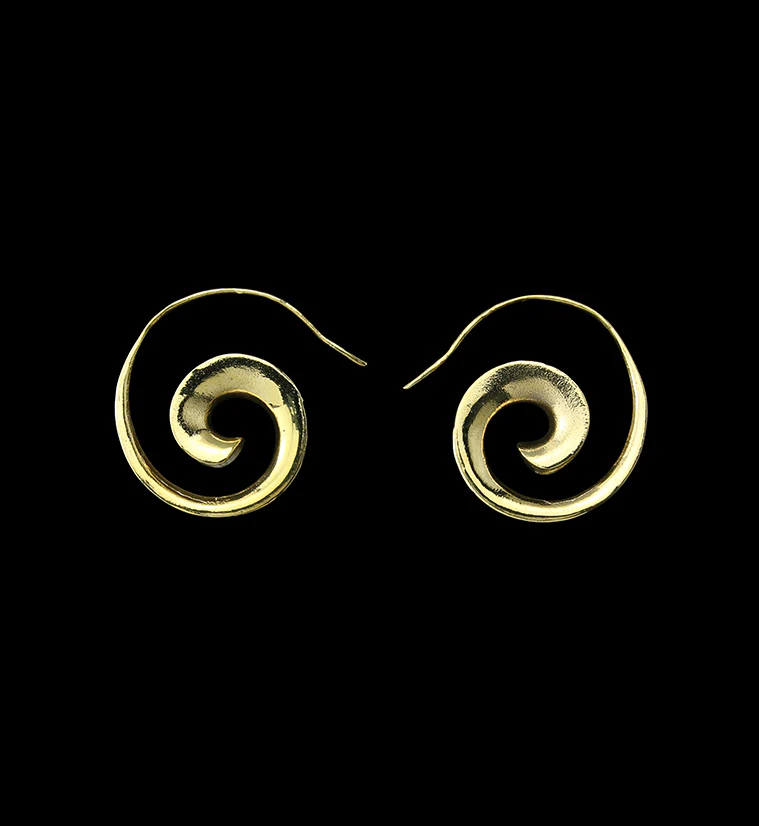 Spiral Brass Hangers / Earrings - Mrs Treak