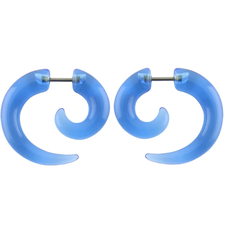 Blue Fake Ear Spirals - Mrs Treak