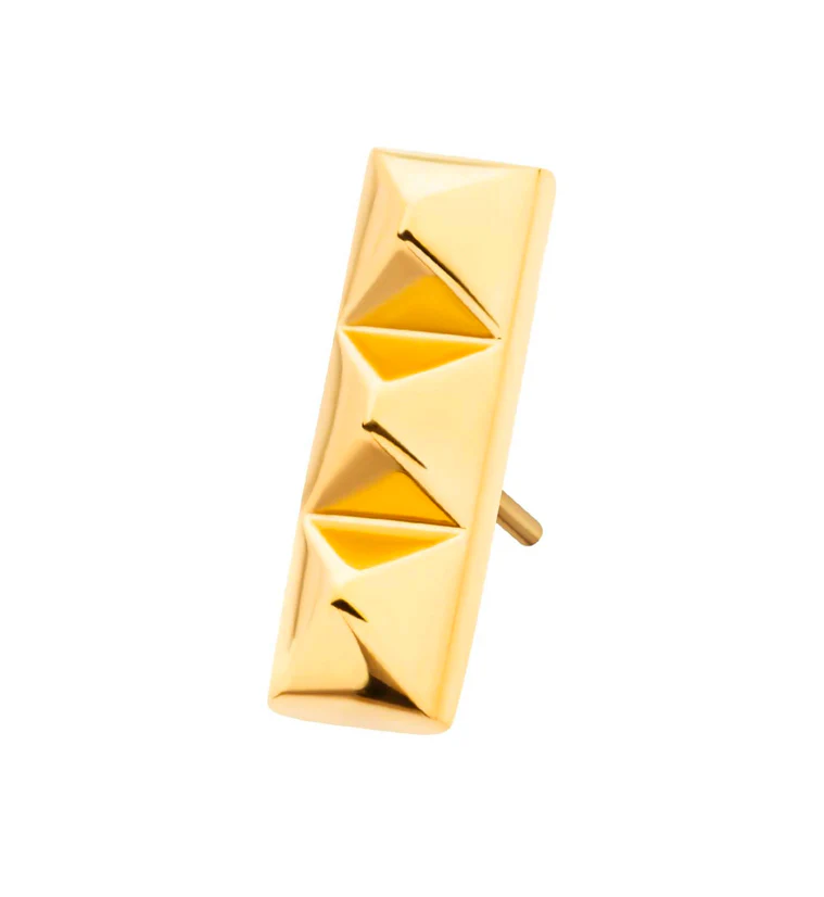 24kt Gold PVD Triple Poly Stud Threadless Titanium Top - Mrs Treak