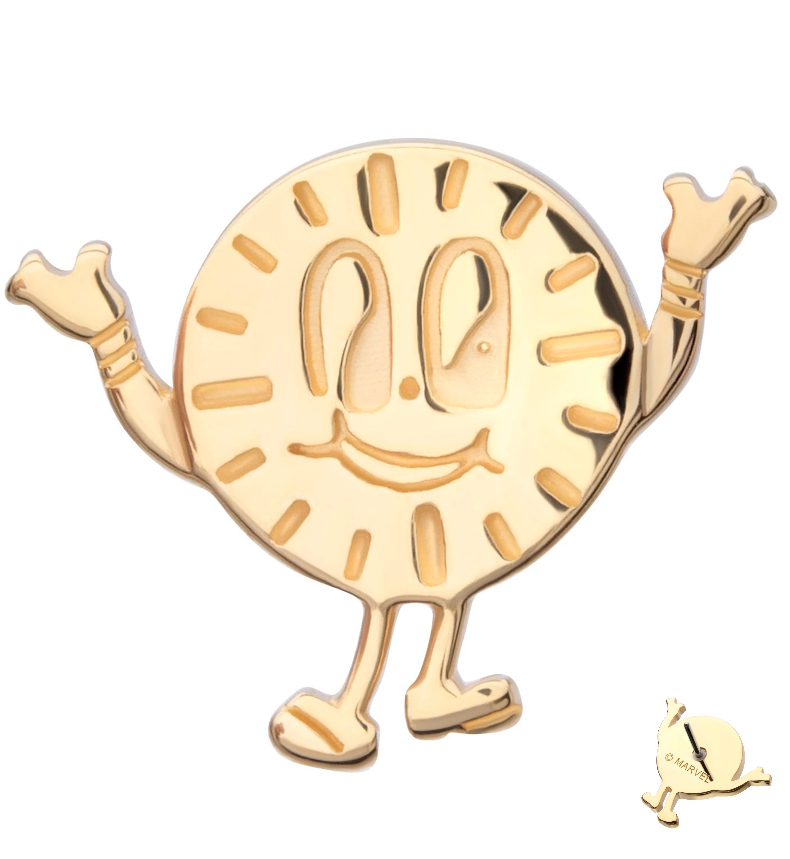 14kt Gold Marvel Loki Miss Minutes Threadless Top - Mrs Treak