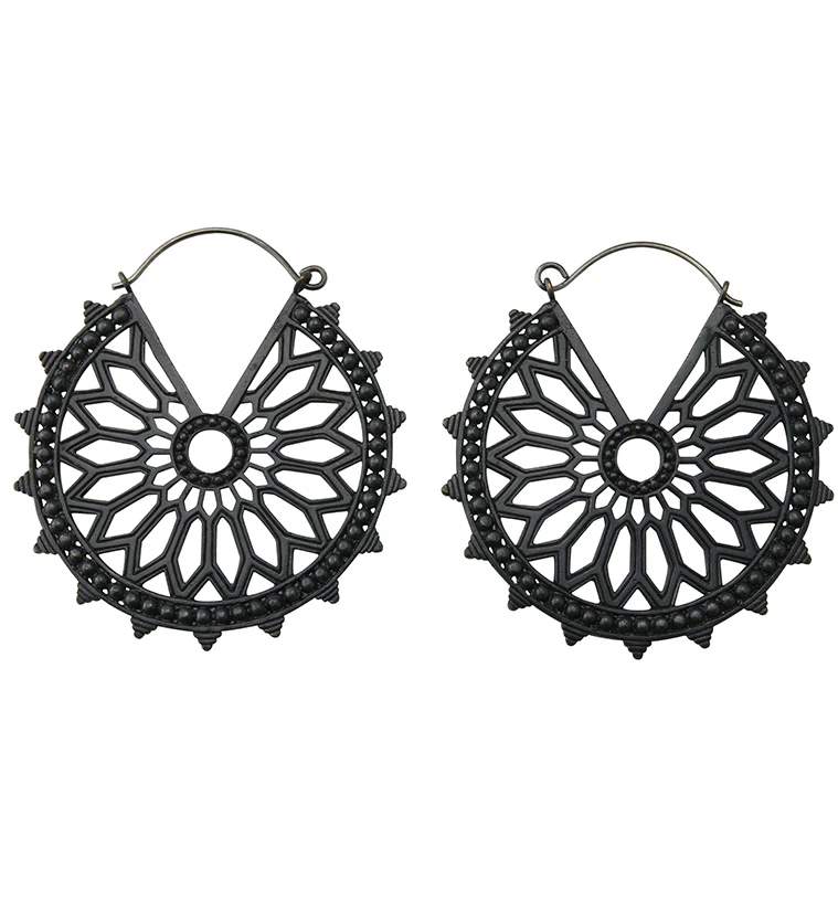 18G Heliacal Black Brass Earrings - Mrs Treak