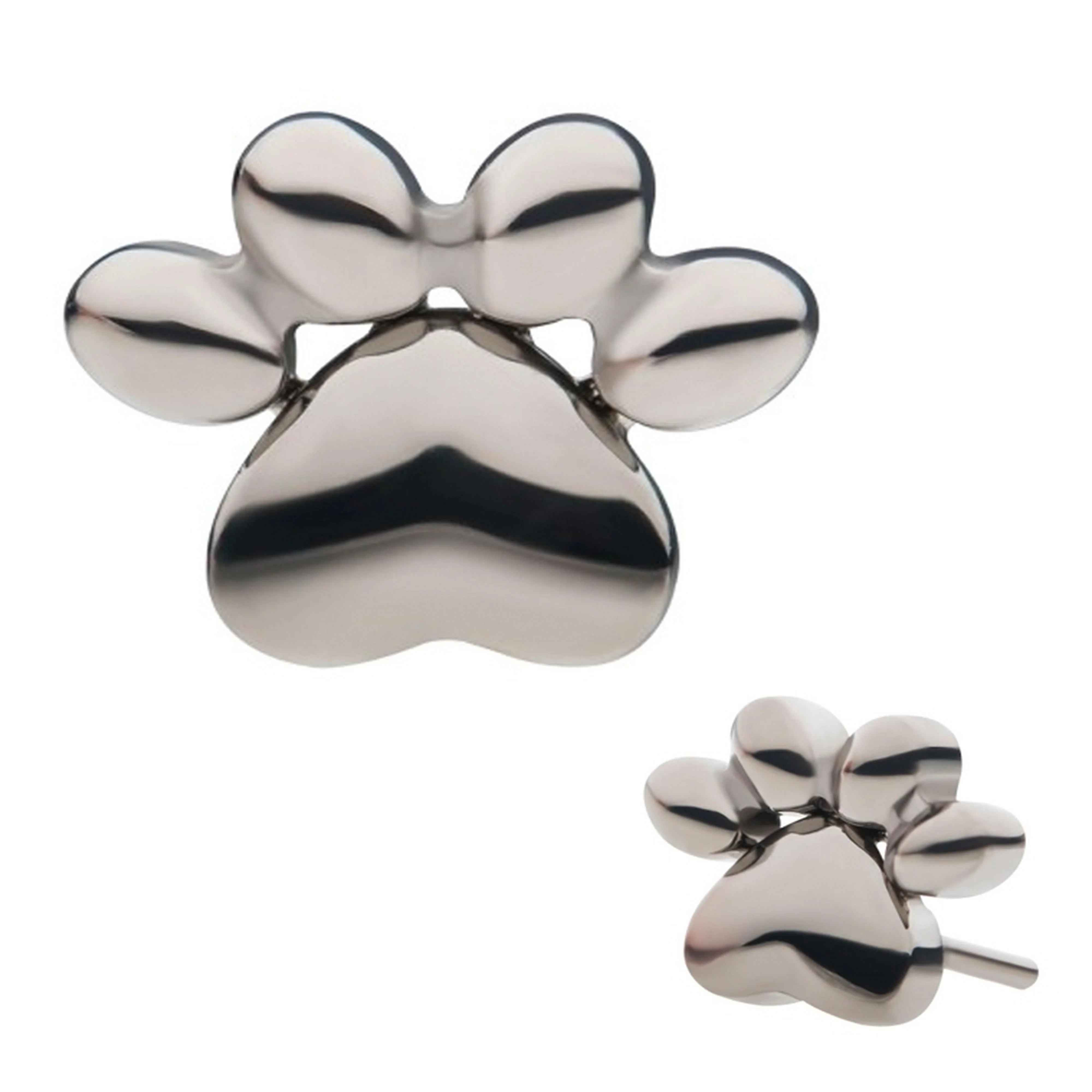 Paw Print Threadless Titanium Top - Mrs Treak