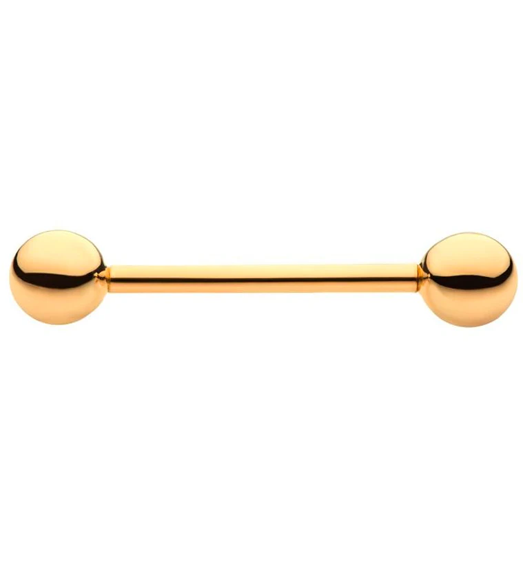 14kt Gold Dual Internally Threaded Straight Barbell - Mrs Treak