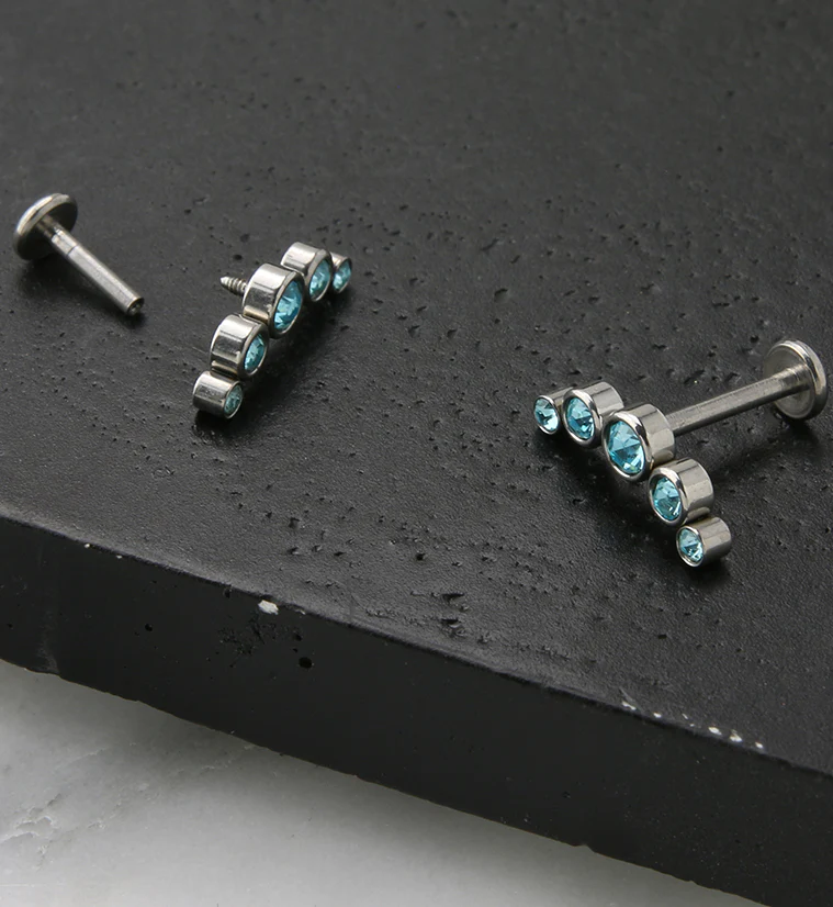 Aqua Arch CZ Labret Post - Mrs Treak