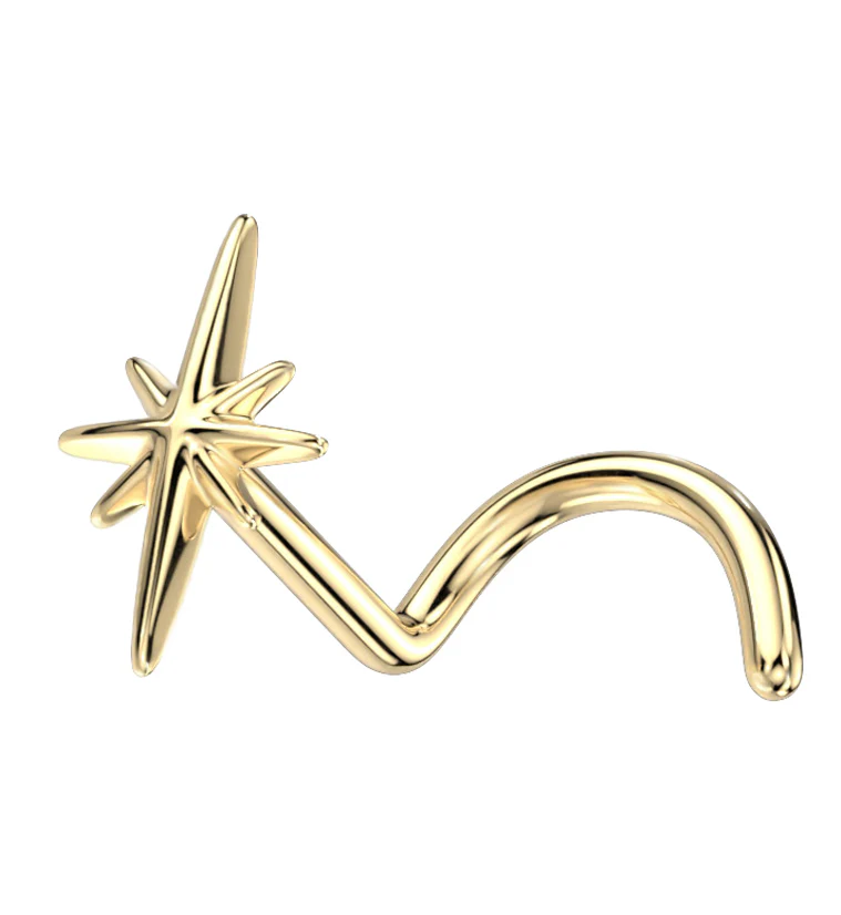 14kt Gold Twinkle Nose Screw - Mrs Treak