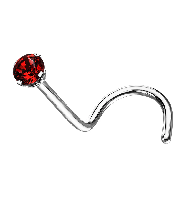 Red CZ Titanium Nose Screw - Mrs Treak
