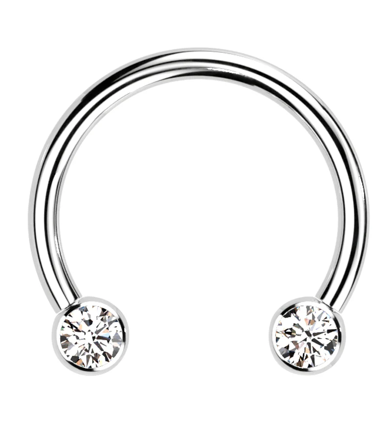 Clear CZ Threadless Titanium Circular Barbell - Mrs Treak