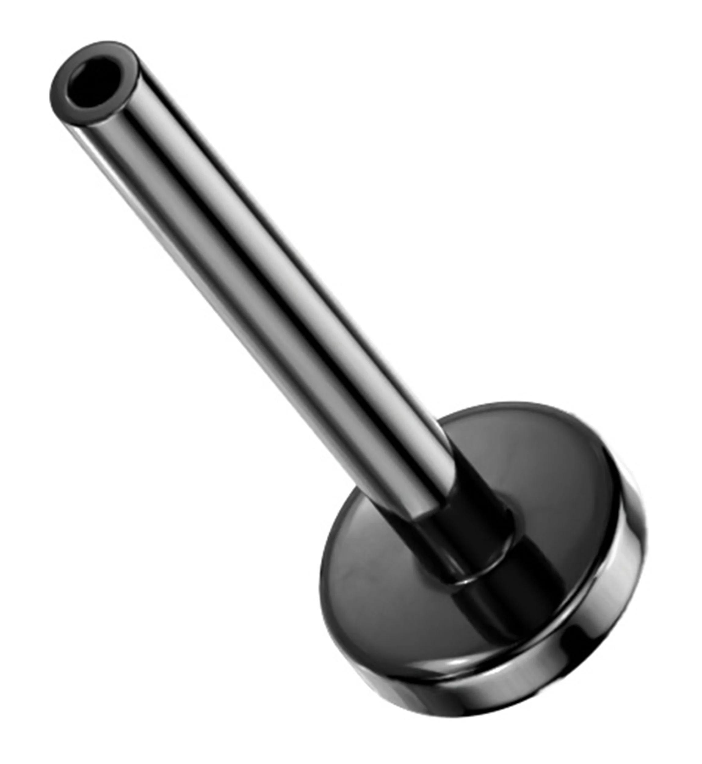 Black PVD Flat Disk Titanium Threadless Labret Post - Mrs Treak