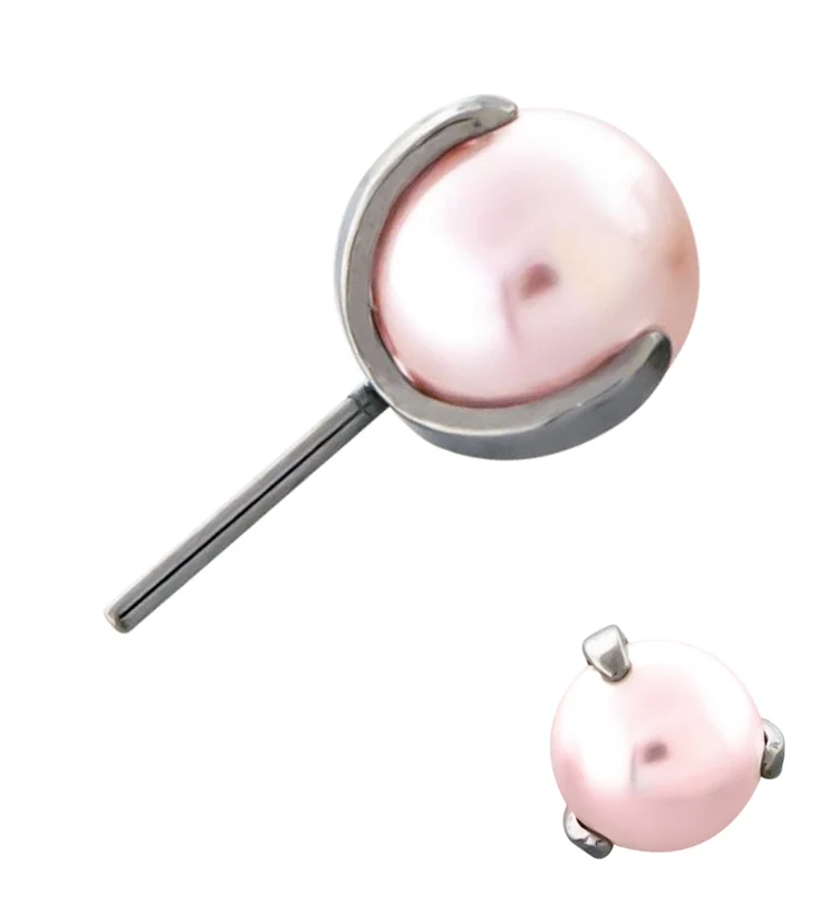 Pink Pearl Claw Titanium Threadless Top - Mrs Treak