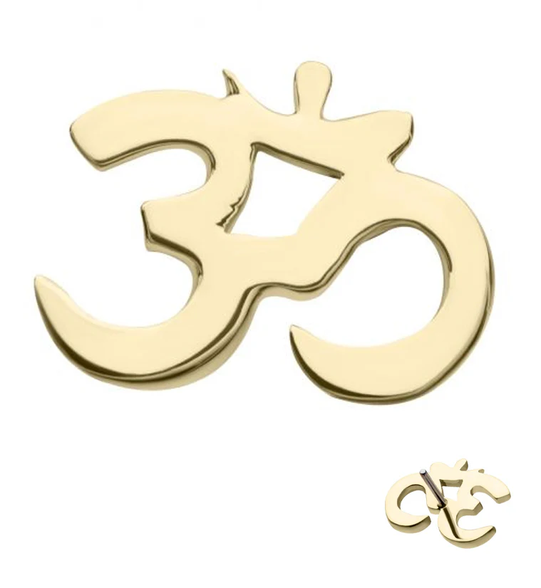 14kt Gold Ohm Threadless Top - Mrs Treak