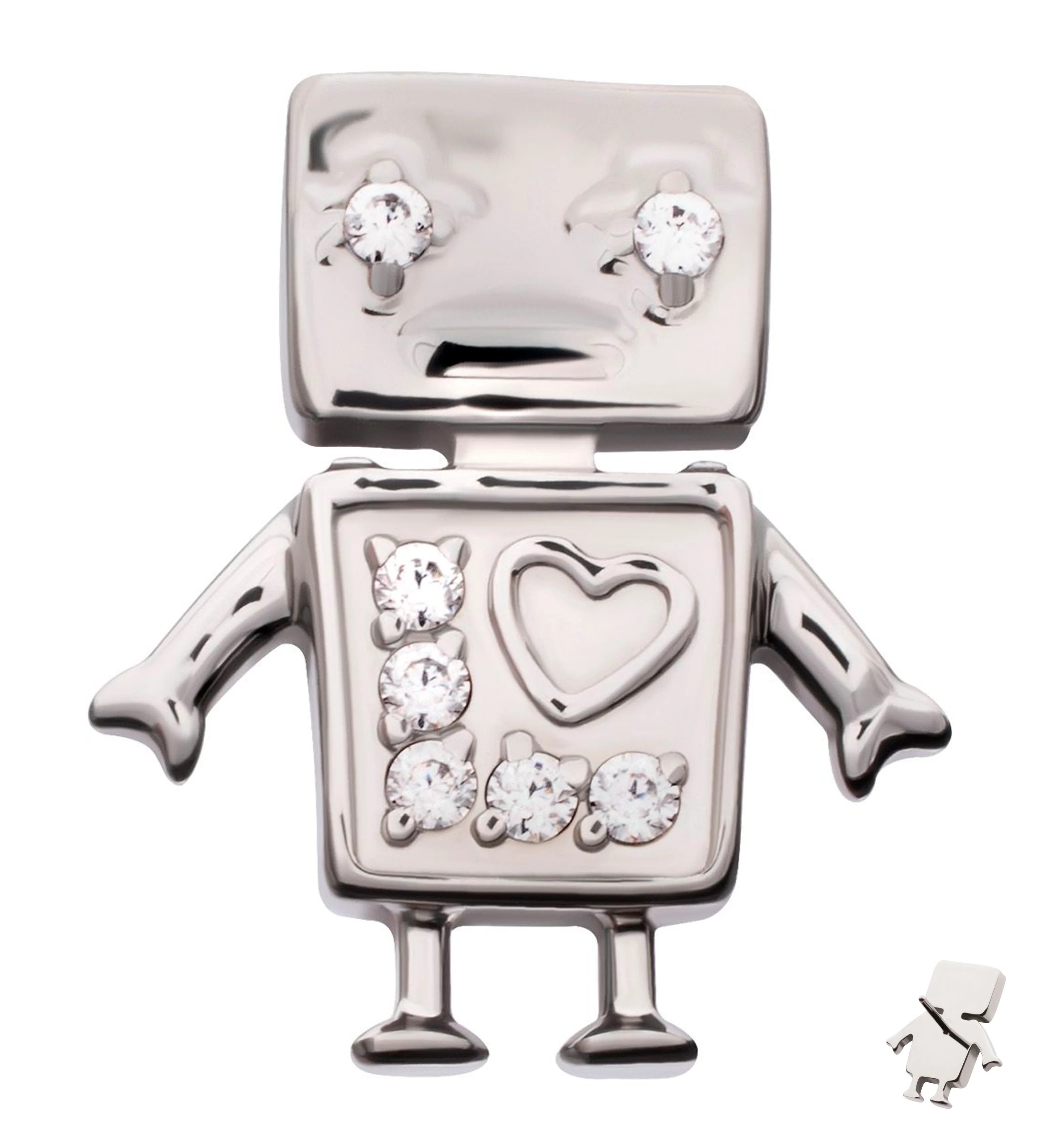Robot Clear CZ Titanium Threadless Top - Mrs Treak