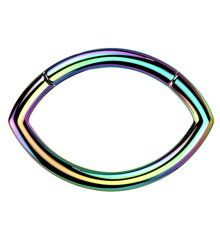 Rainbow PVD Oculus Titanium Hinged Segment Ring - Mrs Treak