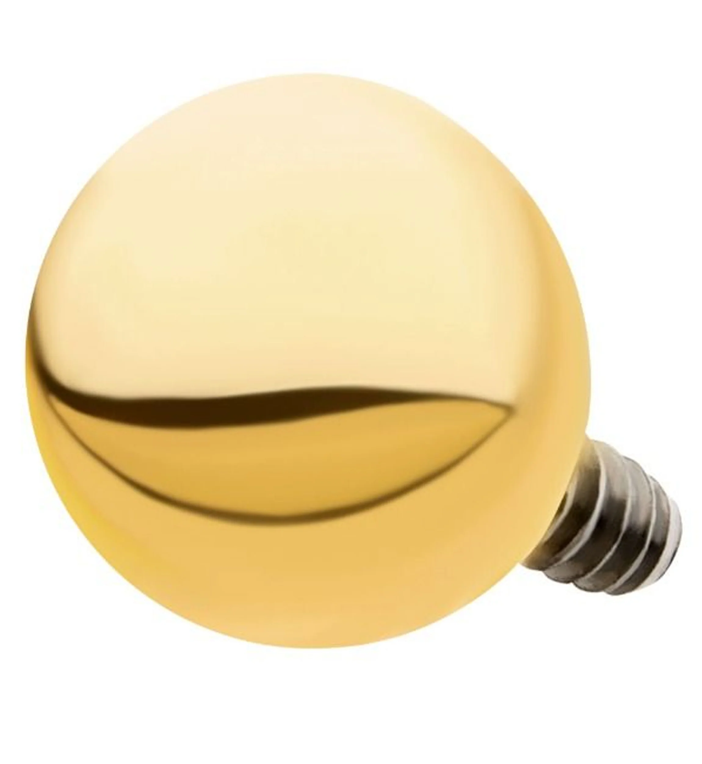 24kt Gold PVD Titanium Internally Threaded Ball Top - Mrs Treak
