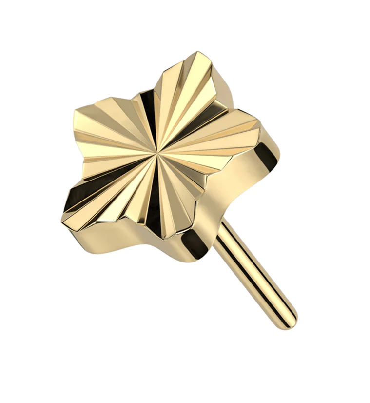 Gold PVD Retro Star Threadless Titanium Top - Mrs Treak