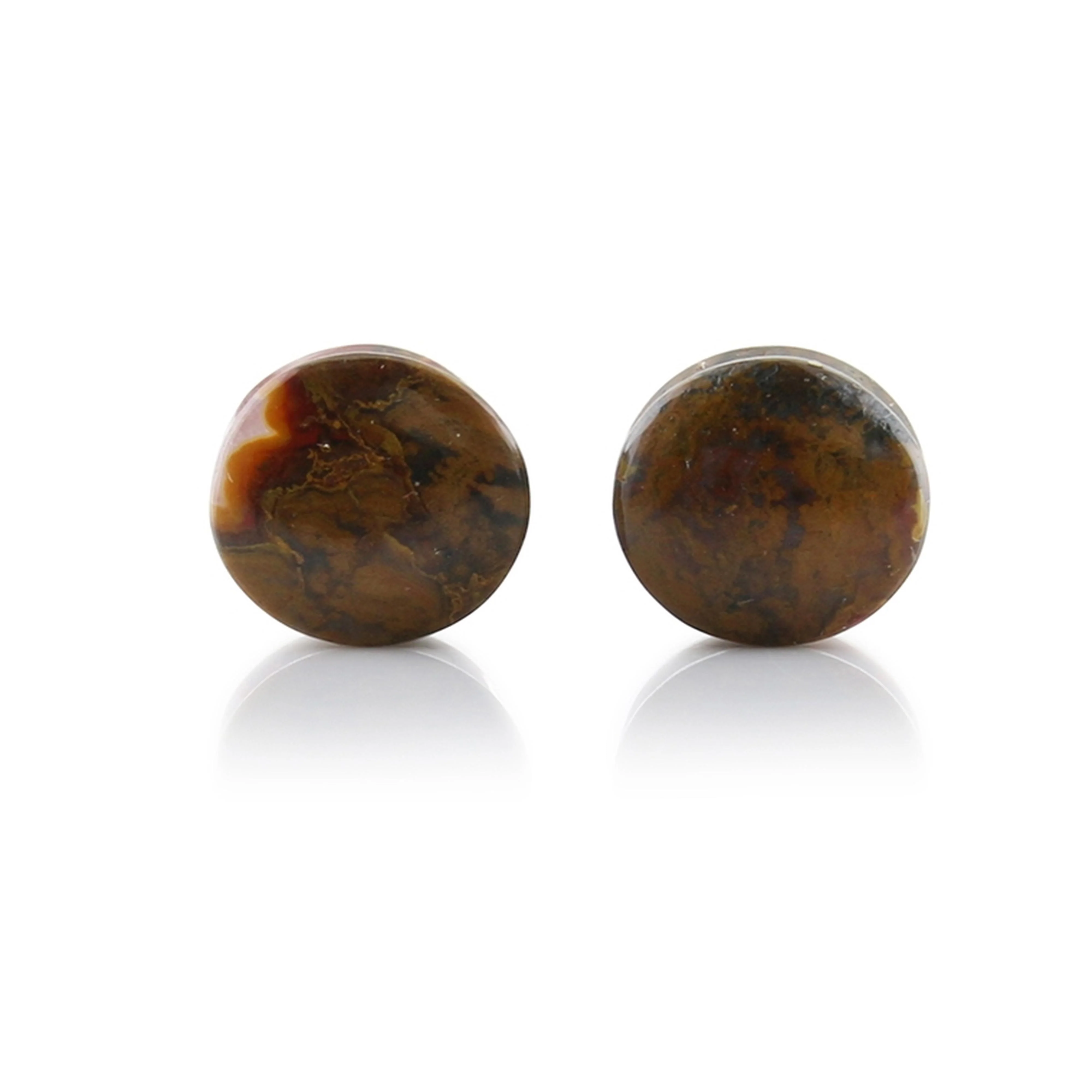 Moroccan Seam Agate Stone Plugs 0G (8mm) - Mrs Treak