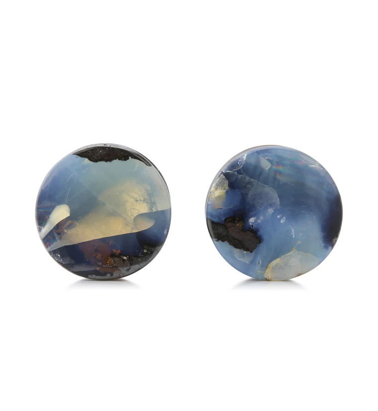 Boulder Opal Stone Plugs 5/8
