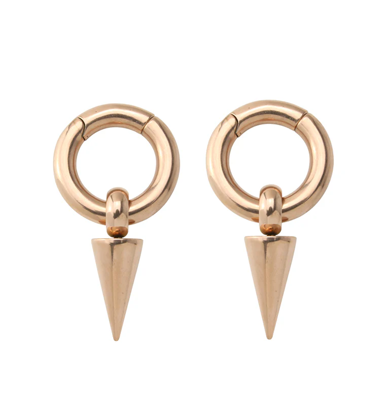 Rose Gold PVD Raceme Hinged Ear Weights - Mrs Treak