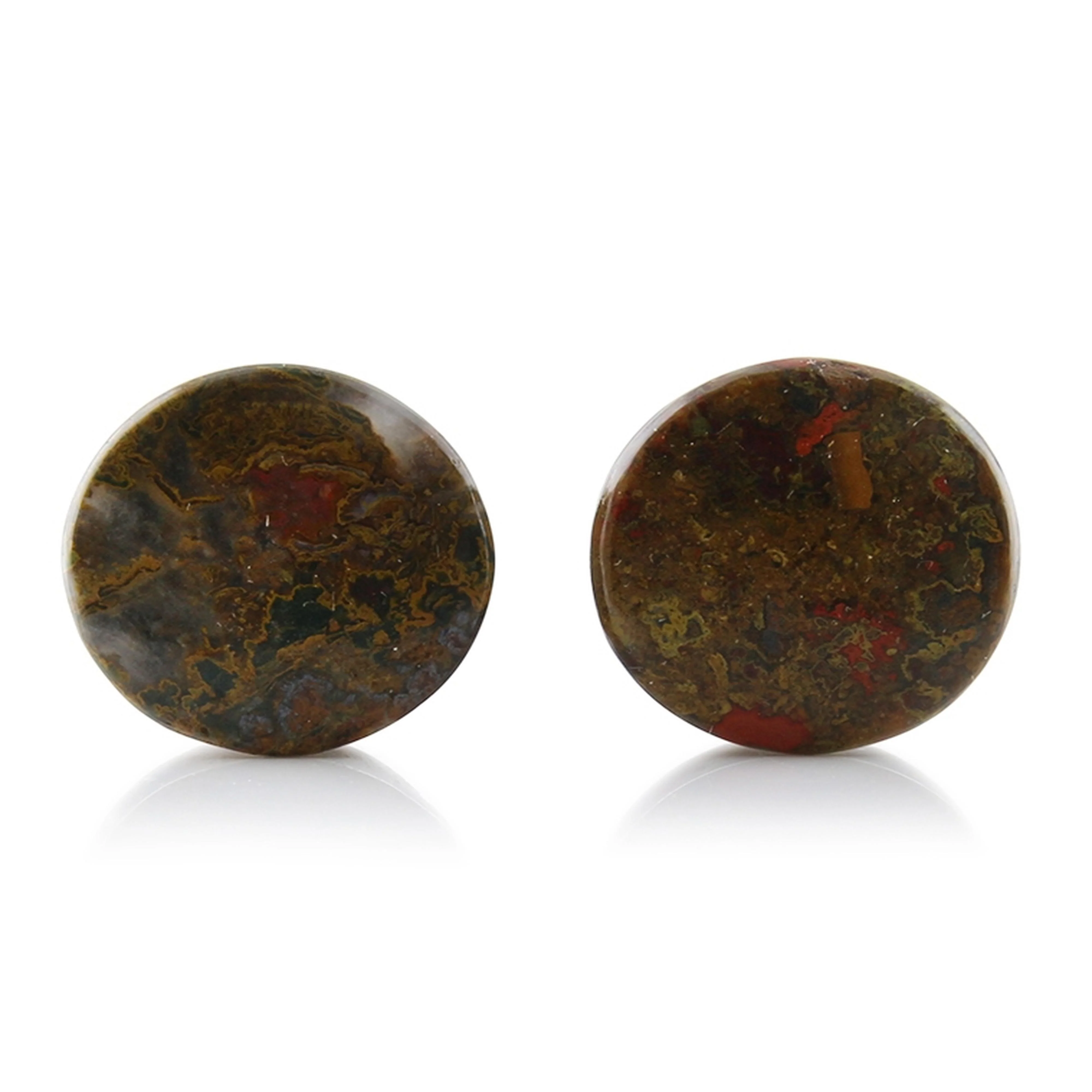 Moroccan Seam Agate Stone Plugs (15mm) - Mrs Treak