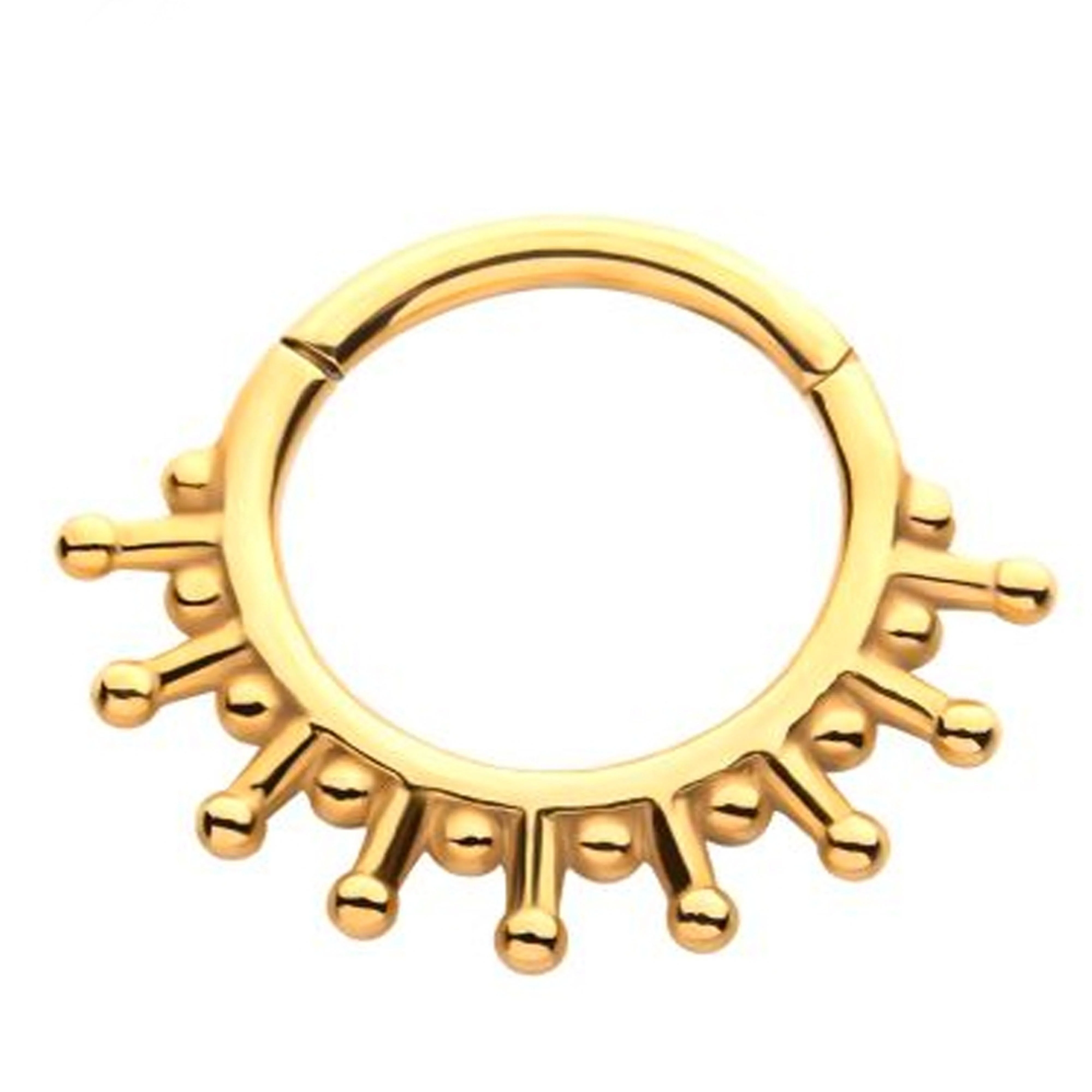 Gold PVD Flash Hinged Segment Ring - Mrs Treak